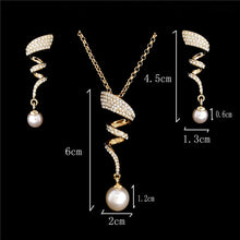 Load image into Gallery viewer, ZOSHI Elegant Simulated Pearl Bridal Jewelry Sets Wedding Jewelry Leaf Crystal Gold  Silver Plated Necklaces Earrings Sets