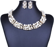 Load image into Gallery viewer, ZOSHI Elegant Simulated Pearl Bridal Jewelry Sets Wedding Jewelry Leaf Crystal Gold  Silver Plated Necklaces Earrings Sets