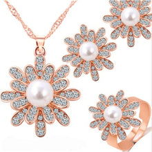 Load image into Gallery viewer, ZOSHI Elegant Simulated Pearl Bridal Jewelry Sets Wedding Jewelry Leaf Crystal Gold  Silver Plated Necklaces Earrings Sets