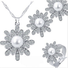 Load image into Gallery viewer, ZOSHI Elegant Simulated Pearl Bridal Jewelry Sets Wedding Jewelry Leaf Crystal Gold  Silver Plated Necklaces Earrings Sets