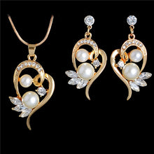 Load image into Gallery viewer, ZOSHI Elegant Simulated Pearl Bridal Jewelry Sets Wedding Jewelry Leaf Crystal Gold  Silver Plated Necklaces Earrings Sets
