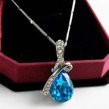 Load image into Gallery viewer, 2018 New Wholesale Austrian Crystal Jewelry Sets Water Drop Pendant Necklace Stud Earring Bracelet Silver Plated Jewellery Women